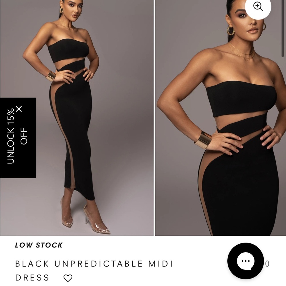 JLUXLABEL Black unpredictable midi dress